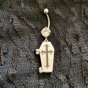 NWOT Body Jewelry Navel Barbell with Coffin